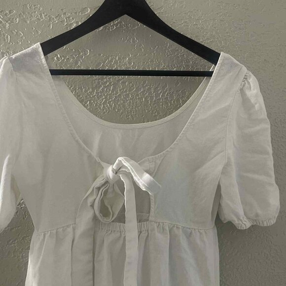 INGRID + ISABEL MATERNITY‎ DRESS WHITE LINEN BABYDOLL NATURAL COASTAL  WOMEN XS - Picture 3 of 7